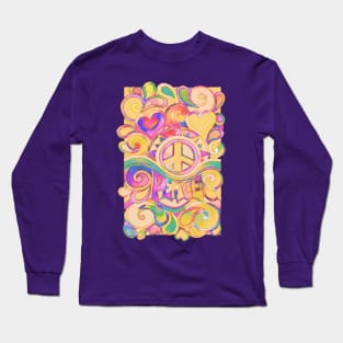 Pastel Peace and Love Art Long Sleeve T-Shirt